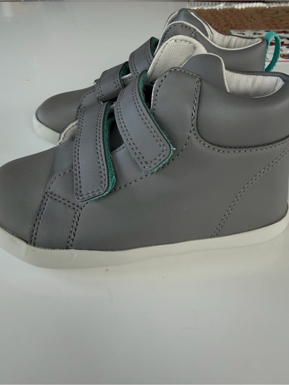 New Gray High-Top Velcro Sneakers